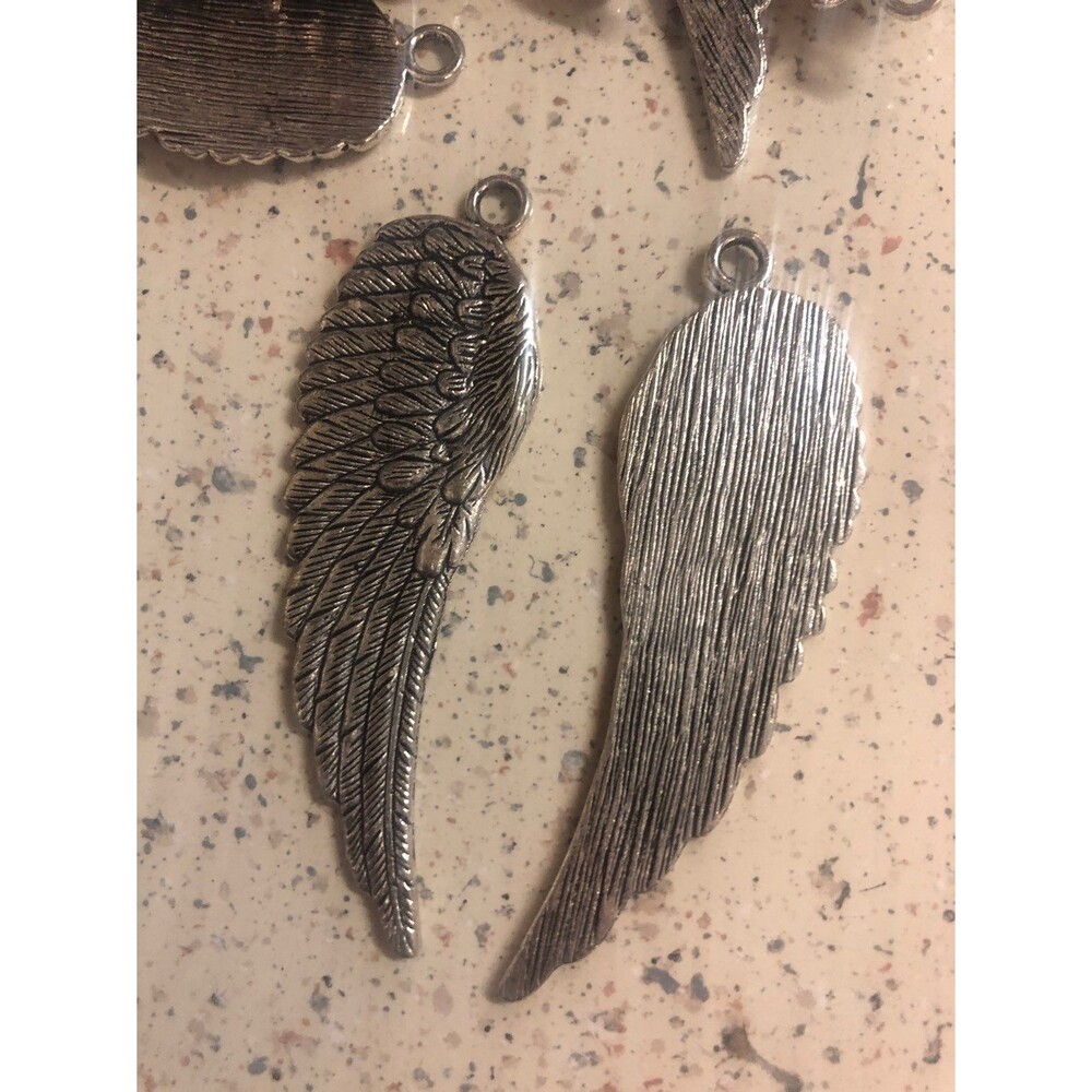 52 Angel Wing Feather Metal Charms